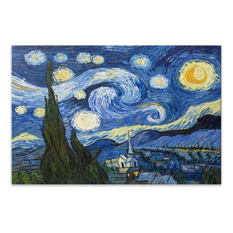 Πίνακας σε Καμβά Starry Night Ψηφιακής Εκτύπωσης 100x70x3