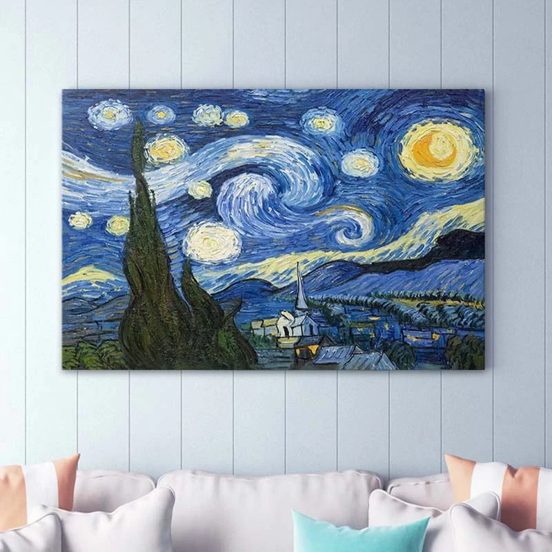 Πίνακας σε Καμβά Starry Night Ψηφιακής Εκτύπωσης 100x70x3