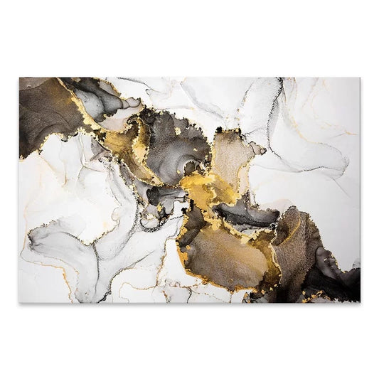 Πίνακας σε Καμβά Abstract Golden Dream Ψηφιακής Εκτύπωσης 140x70x3