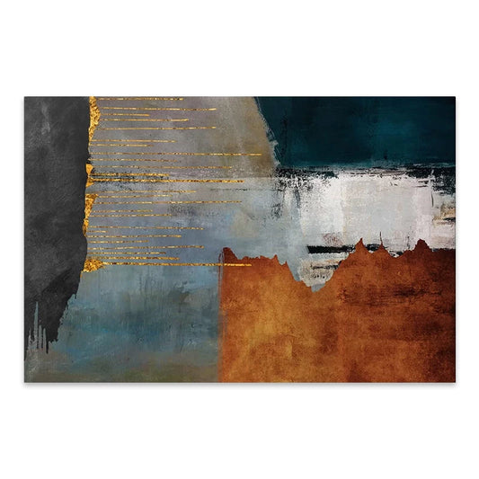 Πίνακας σε Καμβά Abstract Retro Ψηφιακής Εκτύπωσης 140x70x3