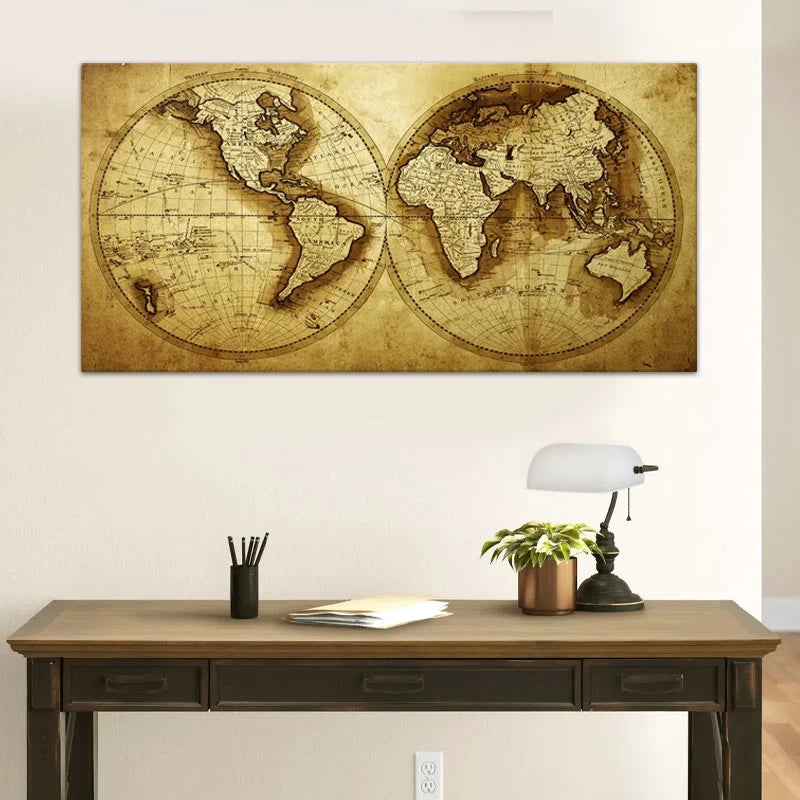 Πίνακας σε Καμβά Ancient World Map Ψηφιακής Εκτύπωσης 120x60x3