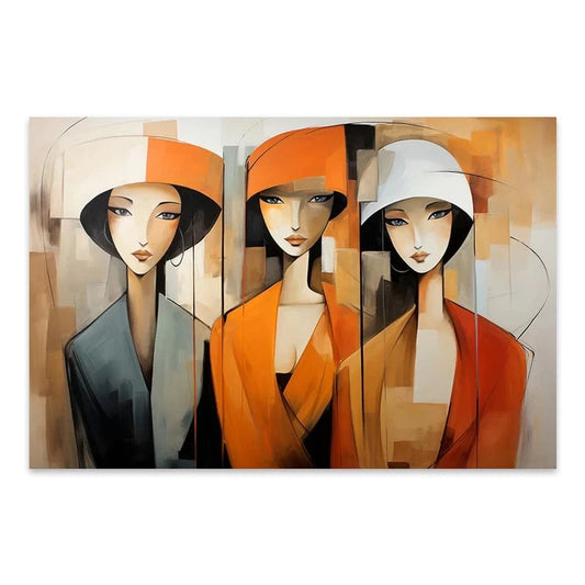 Πίνακας Σε Καμβά Women In Orange Ψηφιακής Εκτύπωσης 100X70X3