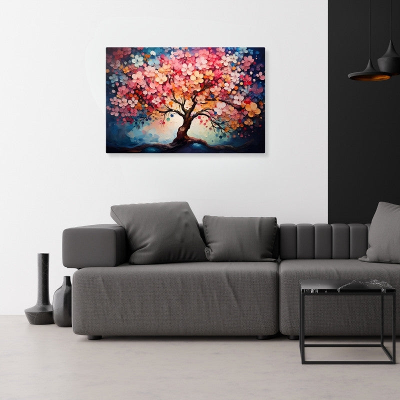 Πίνακας σε Καμβά Pink Tree Ψηφιακής Εκτύπωσης 100x70x3
