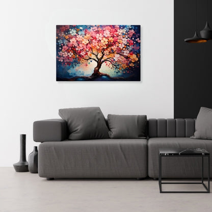 Πίνακας σε Καμβά Pink Tree Ψηφιακής Εκτύπωσης 100x70x3