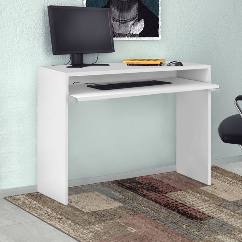 Γραφείο Υπολογιστή Μελαμίνης Nicolo Χρώμα Λευκό 90X46X79