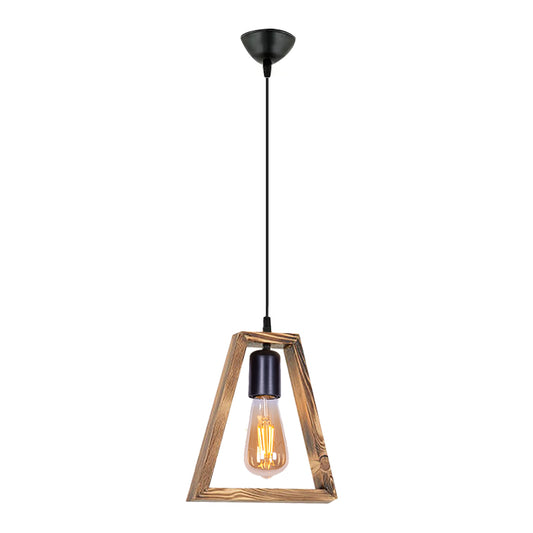 Φωτιστικό Οροφής Esela E27 Ξύλινο Μονόφωτο Χρώμα Φυσικό 24x4x70