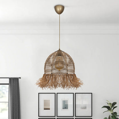 Φωτιστικό Οροφής Varena E27 Χάρτινο Μονόφωτο Χρώμα Φυσικό Ø30x70