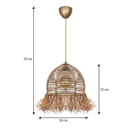 Φωτιστικό Οροφής Varena E27 Χάρτινο Μονόφωτο Χρώμα Φυσικό Ø30x70