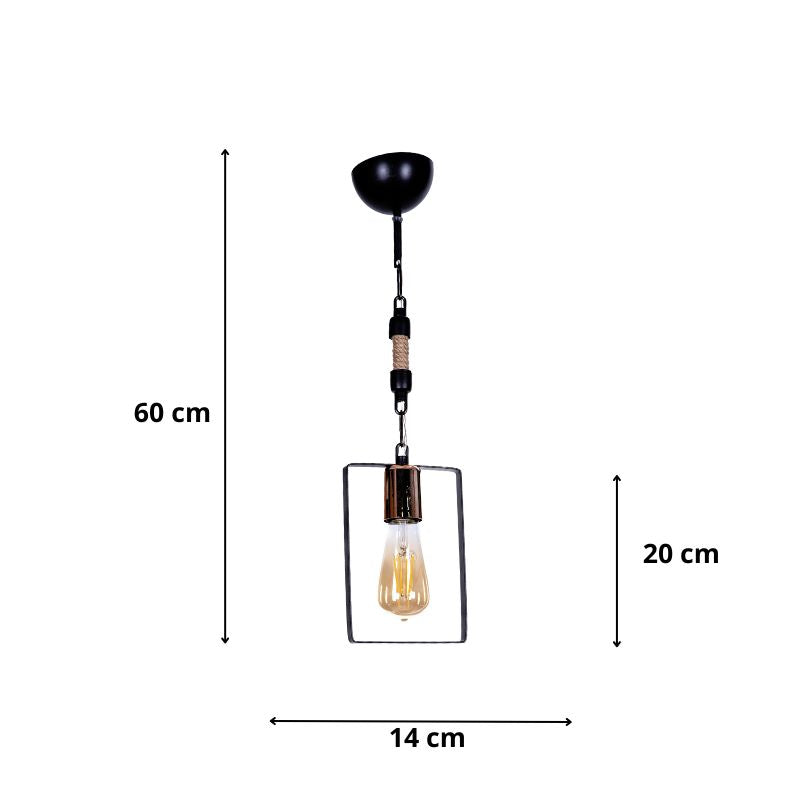 Φωτιστικό Οροφής Pembe E27 Μεταλλικό Μονόφωτο Χρώμα Μαύρο 14x6x60