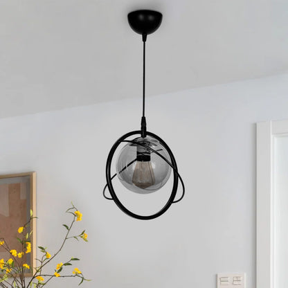 Φωτιστικό Οροφής Globe E27 Μεταλλικό Μονόφωτο Χρώμα Μαύρο Ø25x75