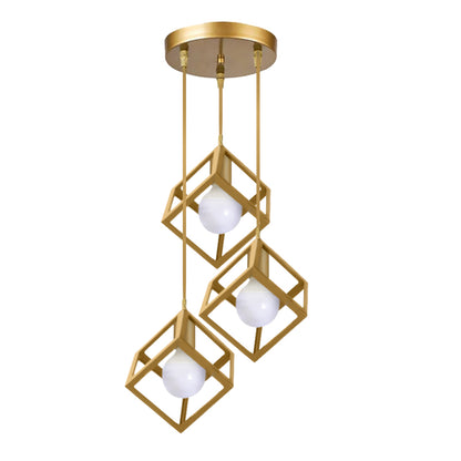 Ceiling Light Lumid E27 Metal Three-light Gold Color 30x40x70