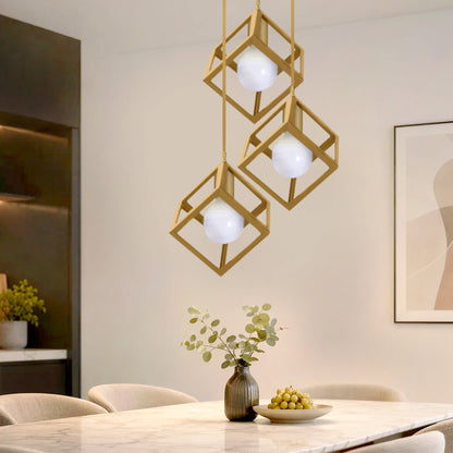 Ceiling Light Lumid E27 Metal Three-light Gold Color 30x40x70