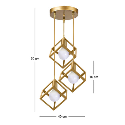 Ceiling Light Lumid E27 Metal Three-light Gold Color 30x40x70