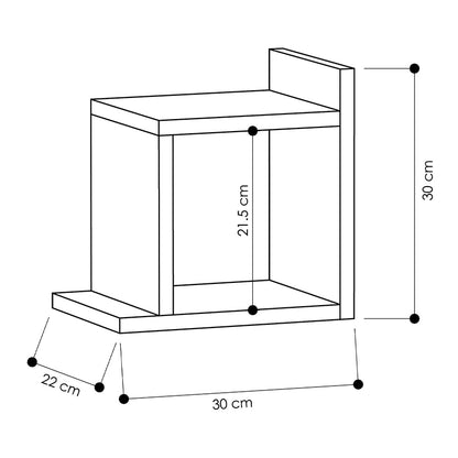 Ραφιέρα Τοίχου Box Μελαμίνης Χρώμα Ανθρακί 30X22X30