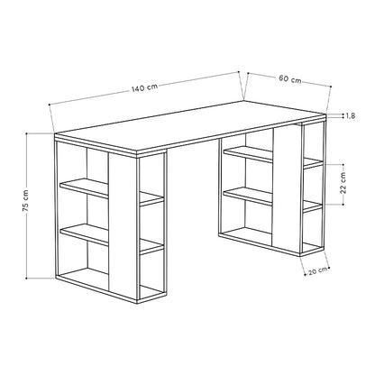 Γραφείο Εργασίας Colmar από Μελαμίνη Χρώμα Sapphire Oak 140x60x75