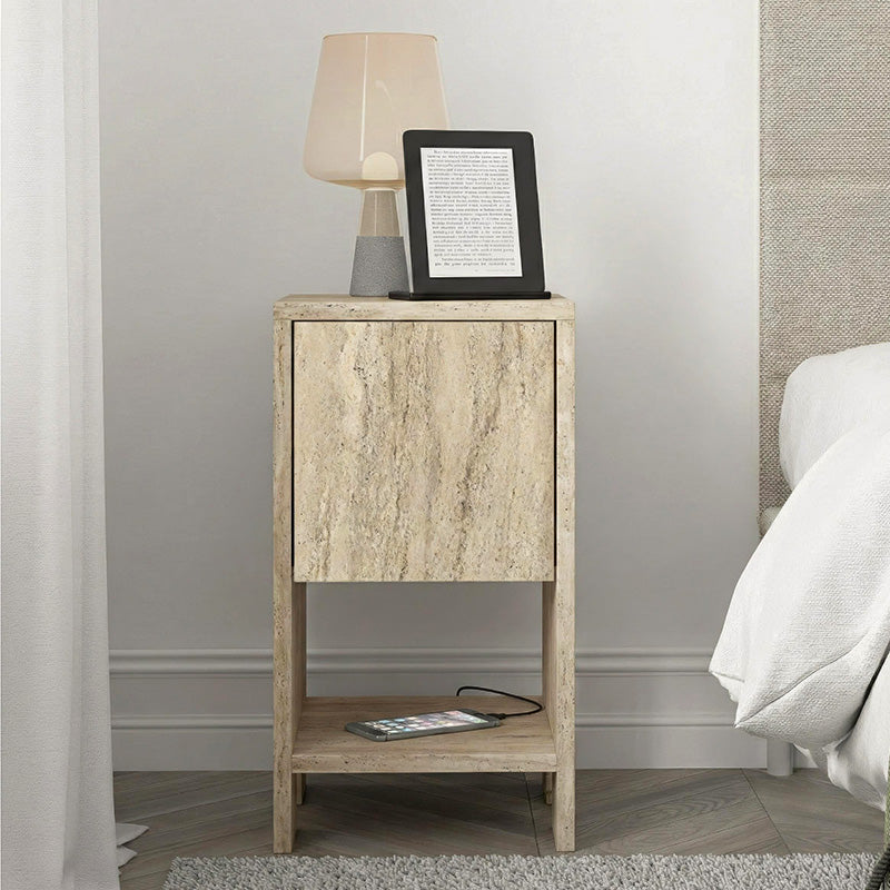 Bedside Table Ema Travertine Colour 30x30x55