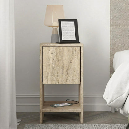 Bedside Table Ema Travertine Colour 30x30x55