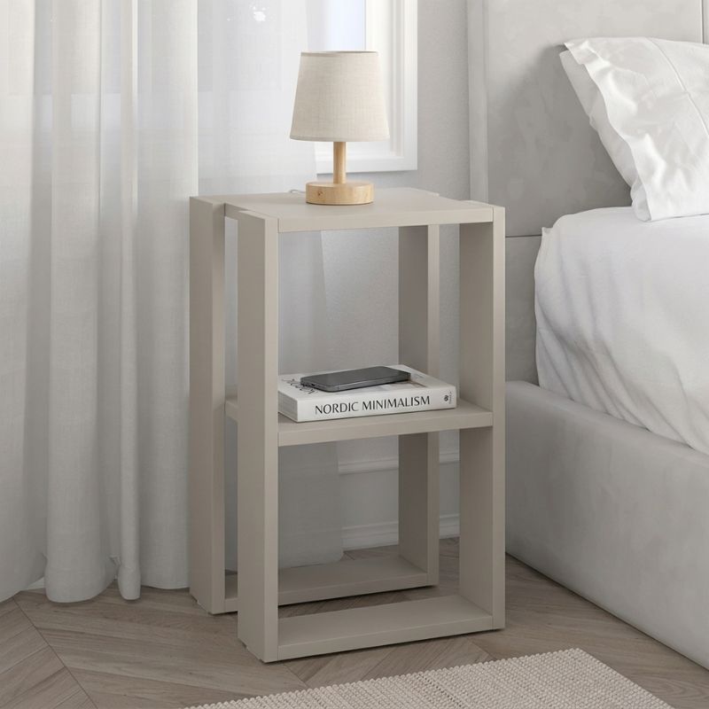 Bedside Table - Side Table Lonie Sandstone Color 34x30x55