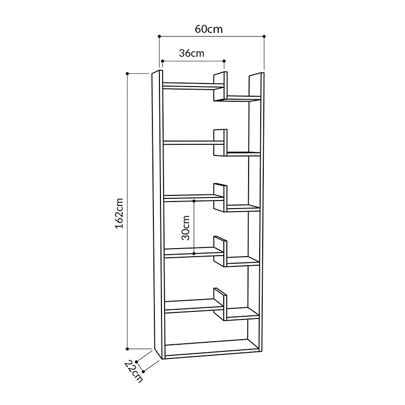 Βιβλιοθήκη Μελαμίνης Oppa Χρώμα Λευκό 60x22x162