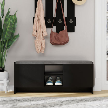 Παπουτσοθήκη Zulla από Μελαμίνη Χρώμα Μαύρο 110x37x43