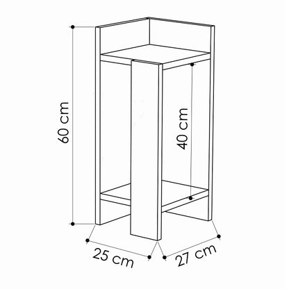 Κομοδίνο Μελαμίνης Elos Σετ 2 Τεμαχίων Χρώμα Sapphire Oak 25x27x60