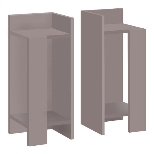 Κομοδίνο Elos Σετ 2 Τεμαχίων Χρώμα Ανοιχτή Μόκα 25x27x60