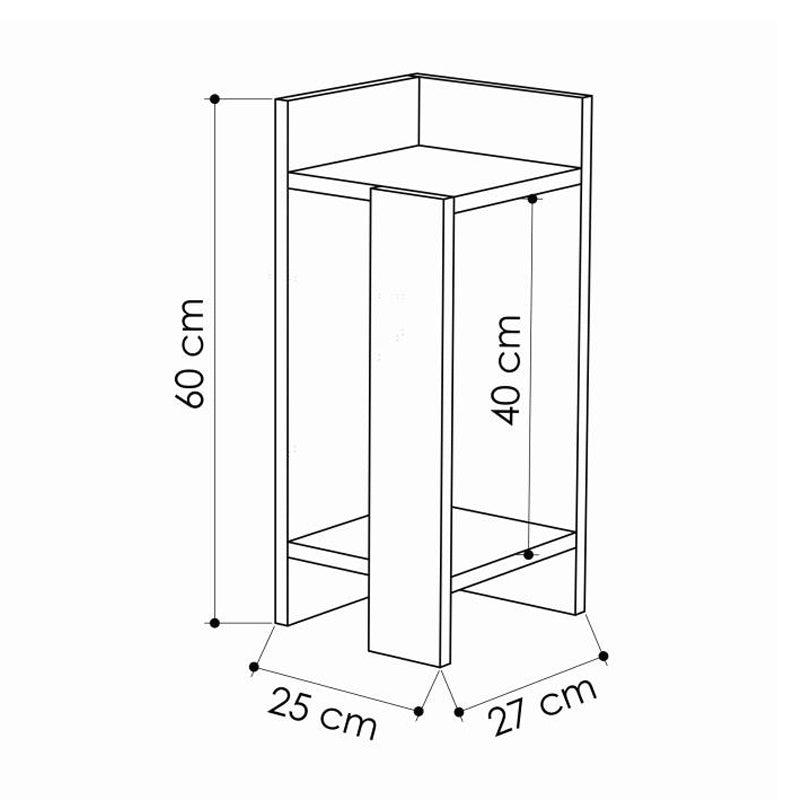 Κομοδίνο Elos Σετ 2 Τεμαχίων Χρώμα Ανοιχτή Μόκα 25x27x60