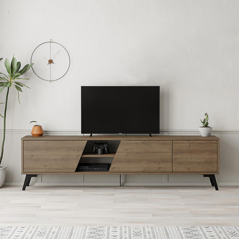 Έπιπλο Τηλεόρασης Fiona Χρώμα Ανοιχτό Καρυδί 180x35,6x48