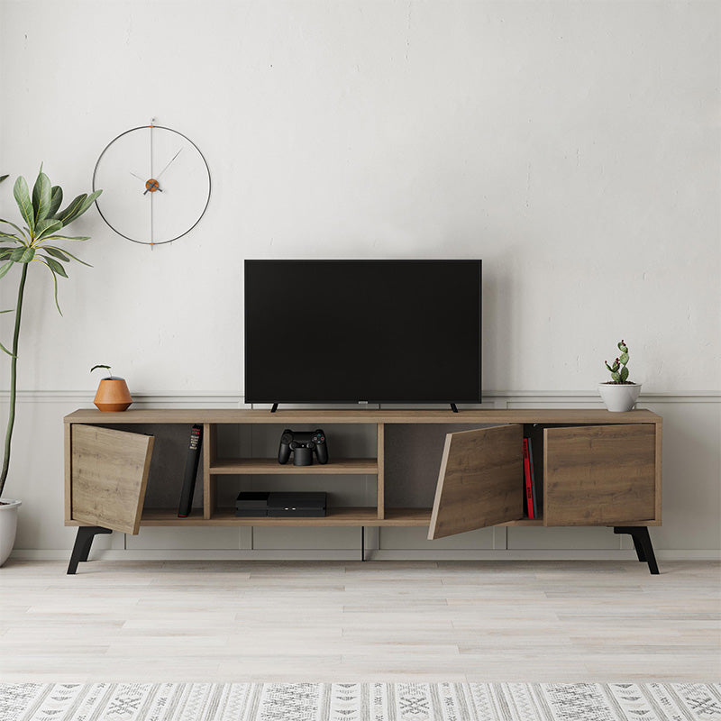Έπιπλο Τηλεόρασης Fiona Χρώμα Ανοιχτό Καρυδί 180x35,6x48