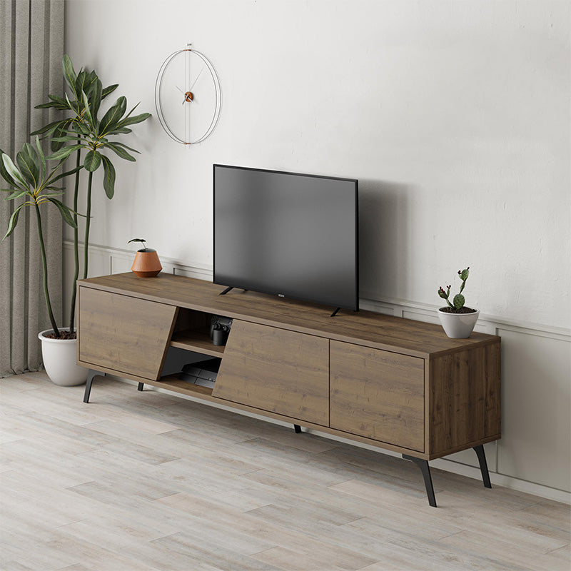 Έπιπλο Τηλεόρασης Fiona Χρώμα Ανοιχτό Καρυδί 180x35,6x48