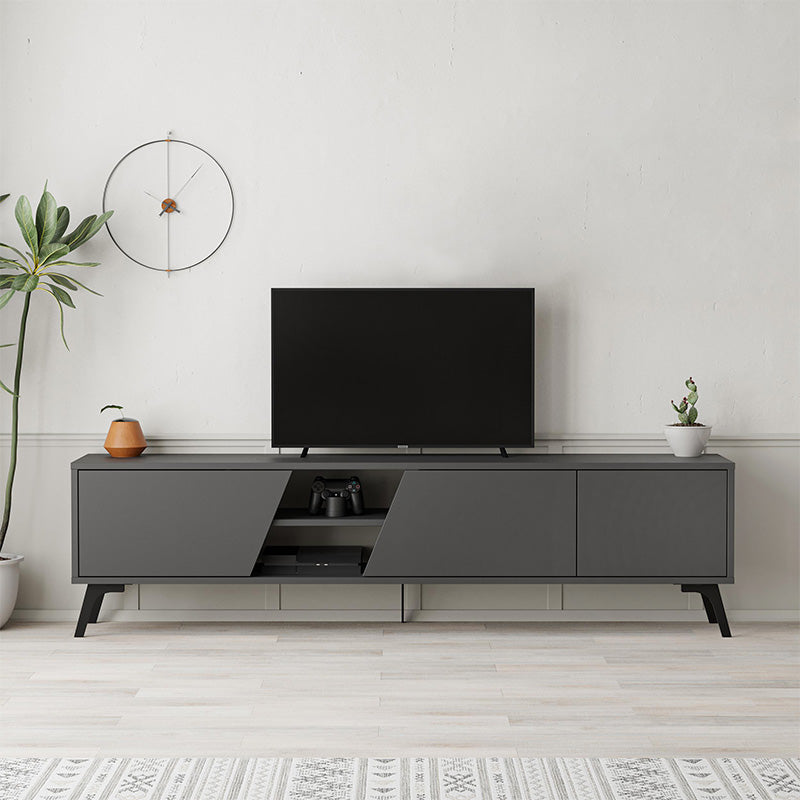 Έπιπλο Τηλεόρασης Fiona Χρώμα Ανθρακί 180x35,6x48