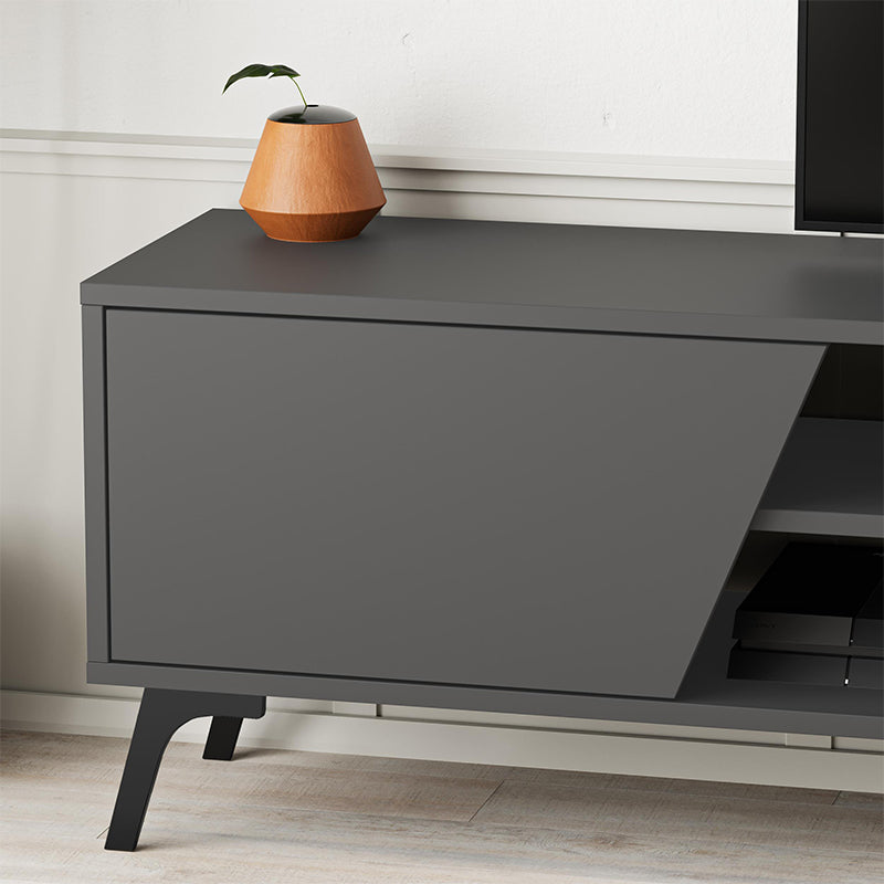 Έπιπλο Τηλεόρασης Fiona Χρώμα Ανθρακί 180x35,6x48