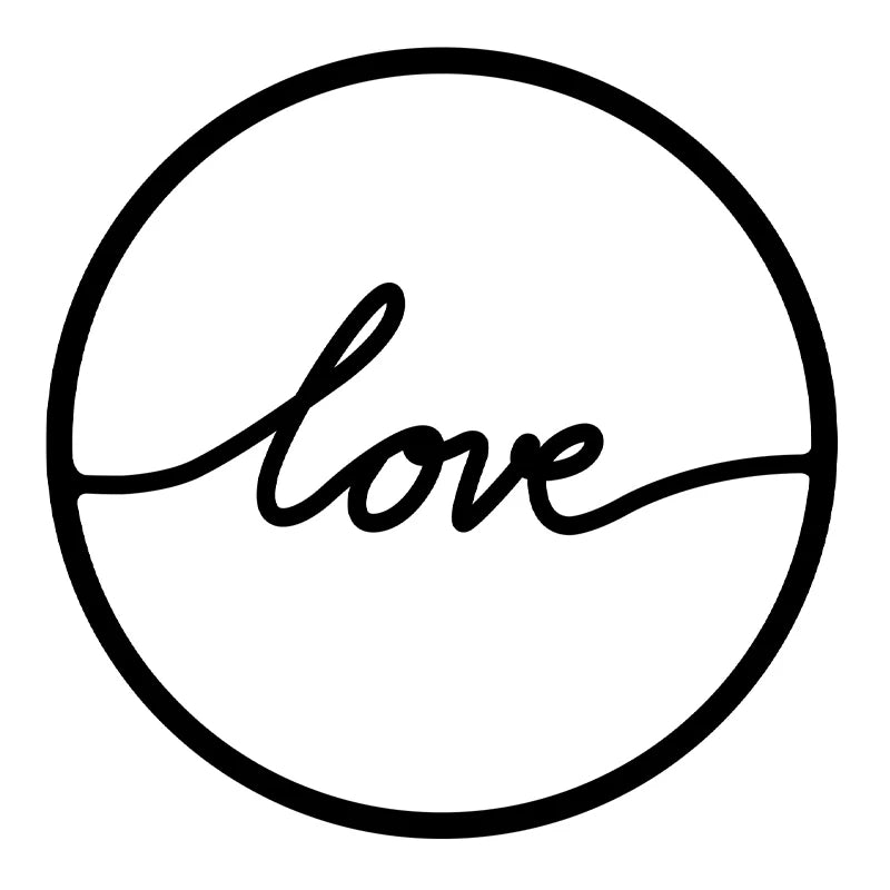 Διακοσμητικό Τοίχου Love Μεταλλικό Χρώμα Μαύρο 45x2X45