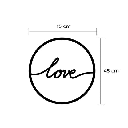 Διακοσμητικό Τοίχου Love Μεταλλικό Χρώμα Μαύρο 45x2X45