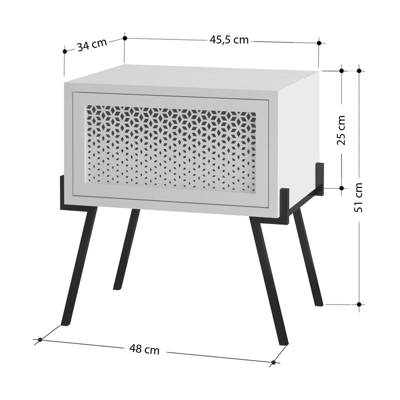 Κομοδίνο Μελαμίνης Naive Χρώμα Φυσικό Οξιάς 48x34x51