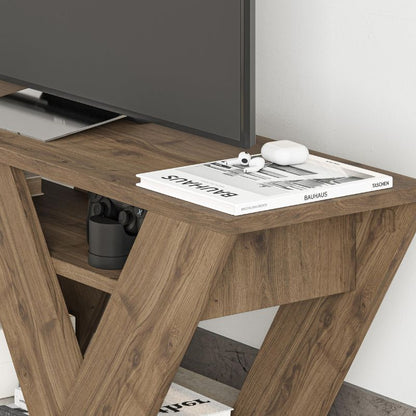 Έπιπλο Τηλεόρασης Pipralla Χρώμα Ανοιχτό Καρυδί 110x30x40