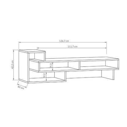 Έπιπλο Τηλεόρασης Tetra Χρώμα Λευκό 136,7x40x42