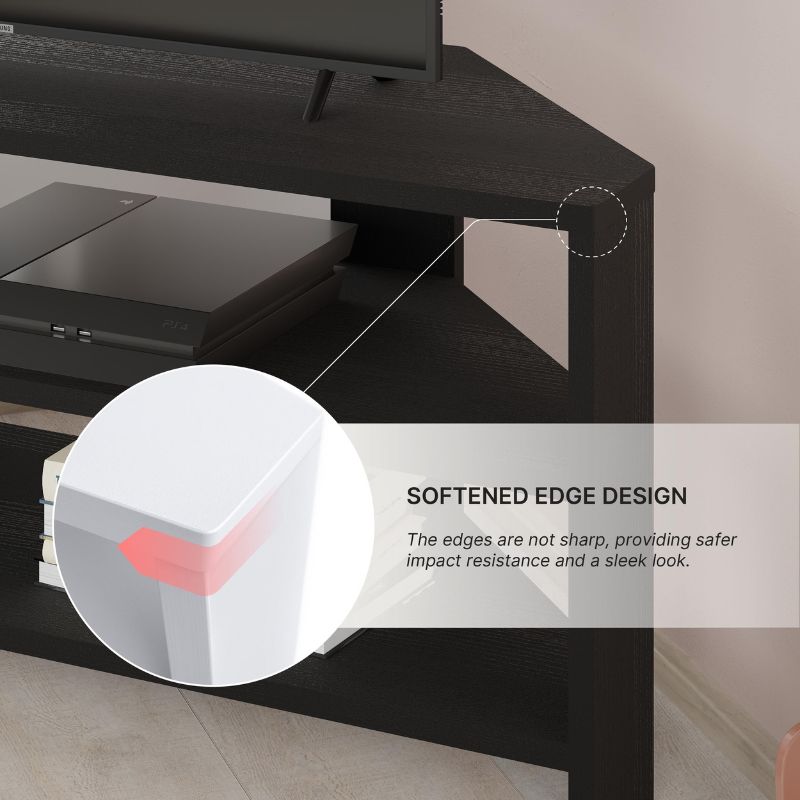 Έπιπλο Τηλεόρασης Γωνιακό Thales Χρώμα Black Wood 110x36x45