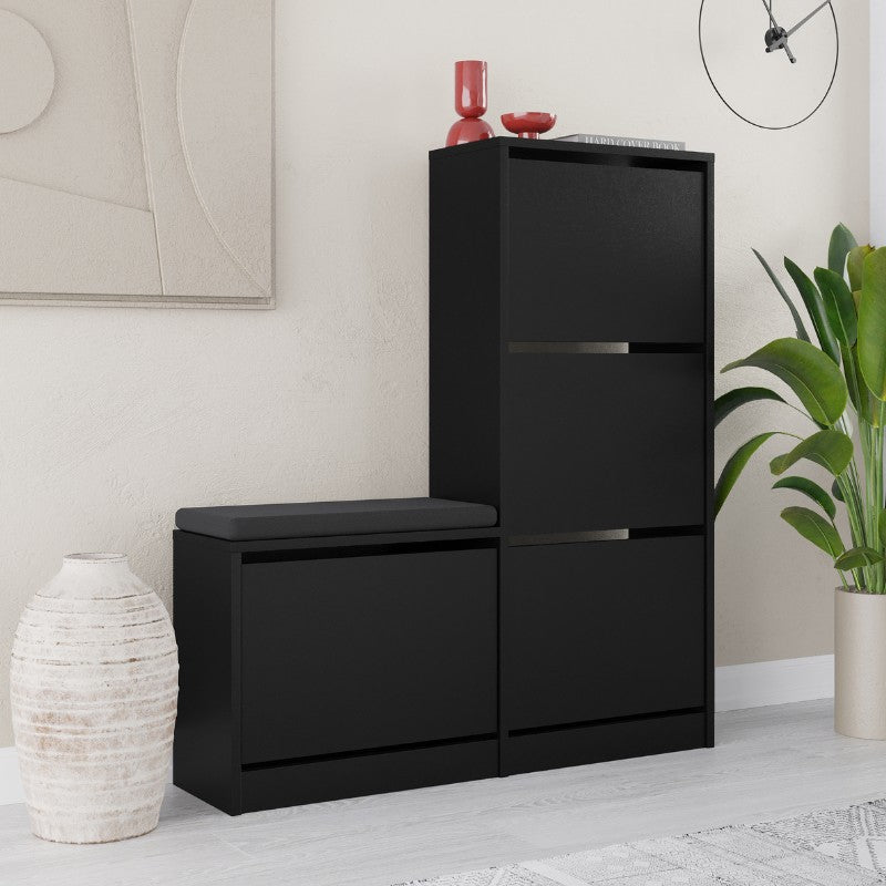 Παπουτσοθήκη Dude Χρώμα Μαύρο 104,8x26x118,5