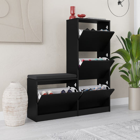 Παπουτσοθήκη Dude Χρώμα Μαύρο 104,8x26x118,5