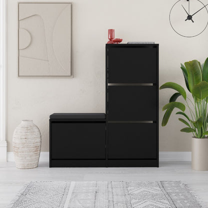 Παπουτσοθήκη Dude Χρώμα Μαύρο 104,8x26x118,5