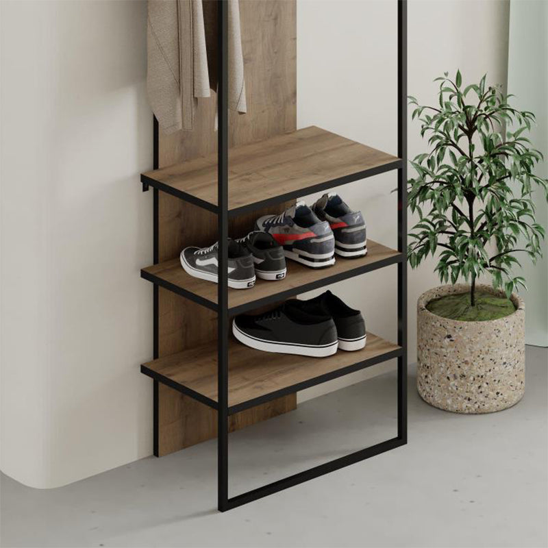 Έπιπλο Εισόδου Archy από Μελαμίνη - Μέταλλο Χρώμα Ανοιχτό Καρυδί 53x31,7x180