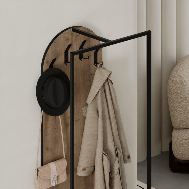 Έπιπλο Εισόδου Archy από Μελαμίνη - Μέταλλο Χρώμα Ανοιχτό Καρυδί 53x31,7x180