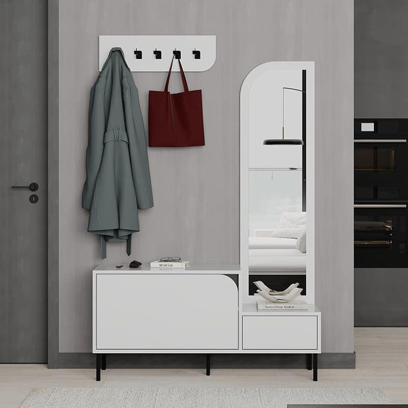 Έπιπλο Εισόδου Mila με Κρεμάστρα Χρώμα Λευκό 120x37x171,6