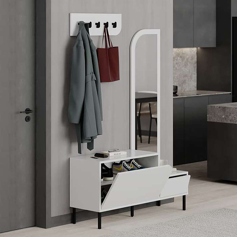 Έπιπλο Εισόδου Mila με Κρεμάστρα Χρώμα Λευκό 120x37x171,6