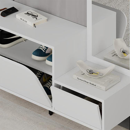 Έπιπλο Εισόδου Mila με Κρεμάστρα Χρώμα Λευκό 120x37x171,6