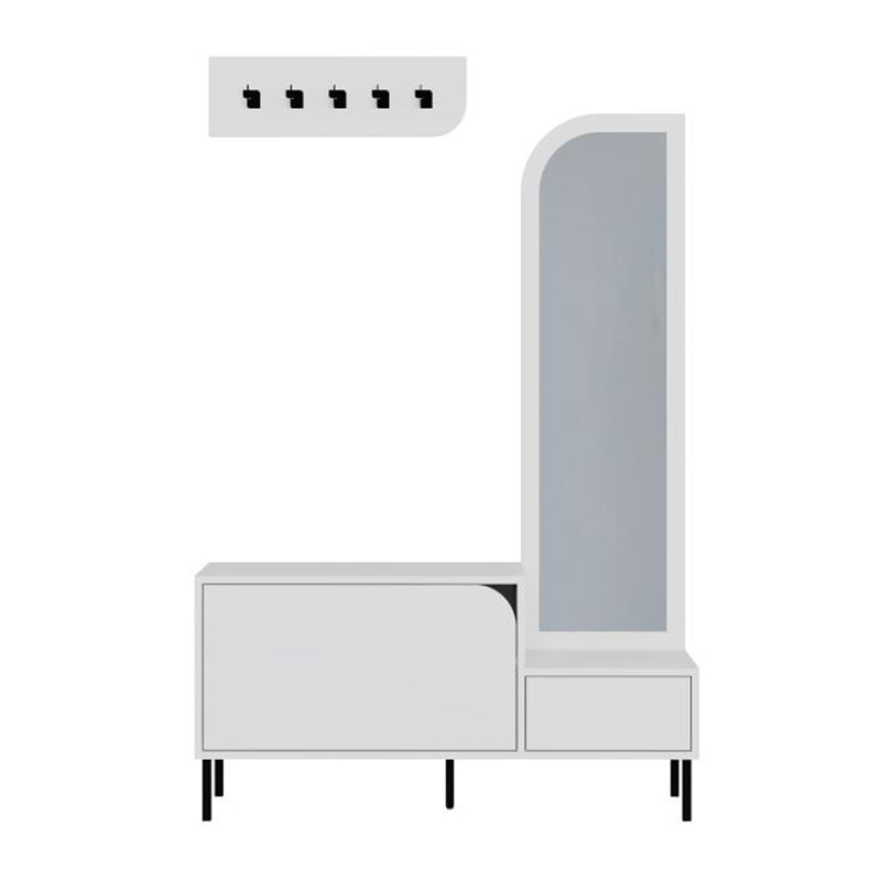 Έπιπλο Εισόδου Mila με Κρεμάστρα Χρώμα Λευκό 120x37x171,6