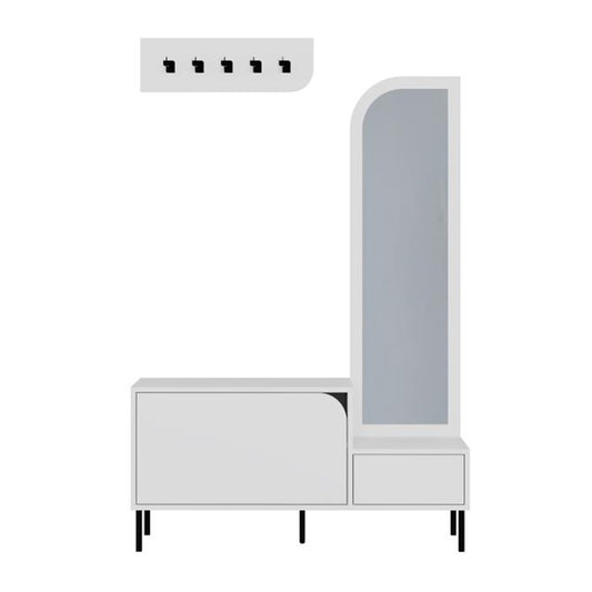 Έπιπλο Εισόδου Mila με Κρεμάστρα Χρώμα Λευκό 120x37x171,6