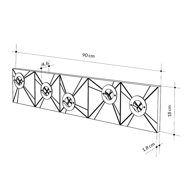 Κρεμάστρα Τοίχου Vizy Χρώμα Λευκό 90x1,8x18