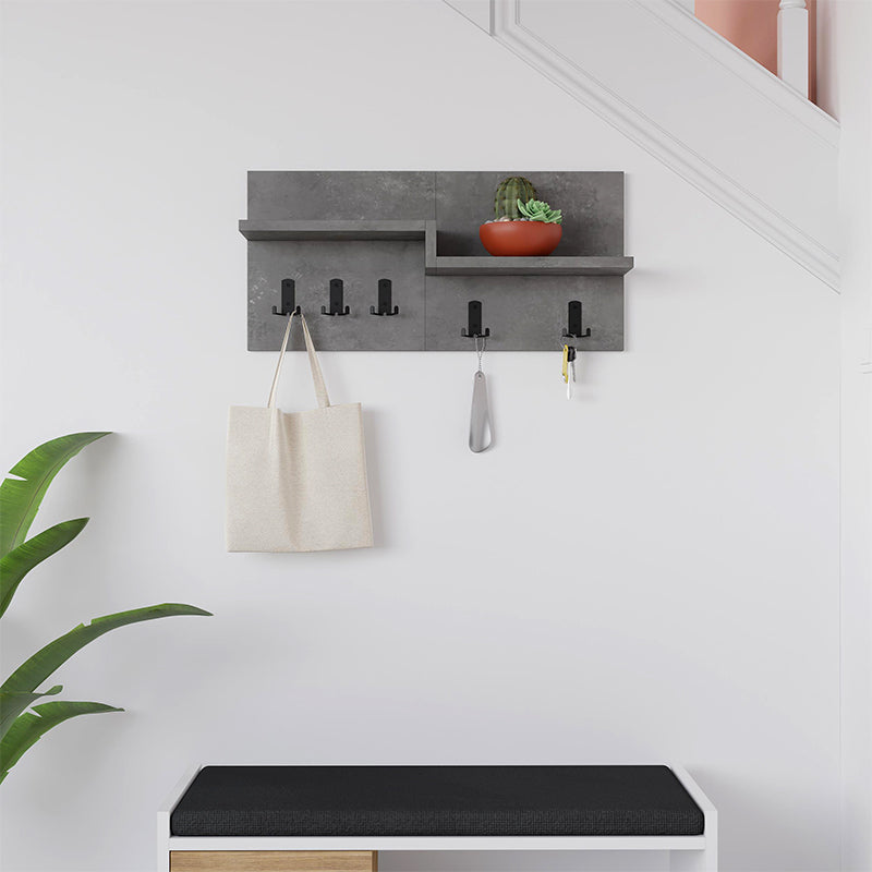 Κρεμάστρα Τοίχου Harmon Χρώμα Γκρι Ρετρό 65x15x31